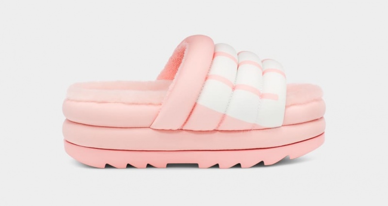 Ugg Maxi Badtofflor Logo Sandaler Dam Rosa | Sverige-08425