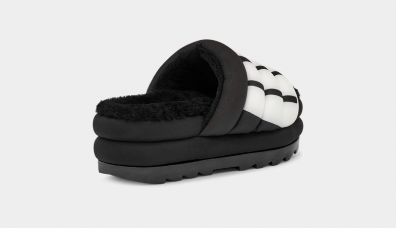 Ugg Maxi Badtofflor Logo Sandaler Dam Svarta | Sverige-37508