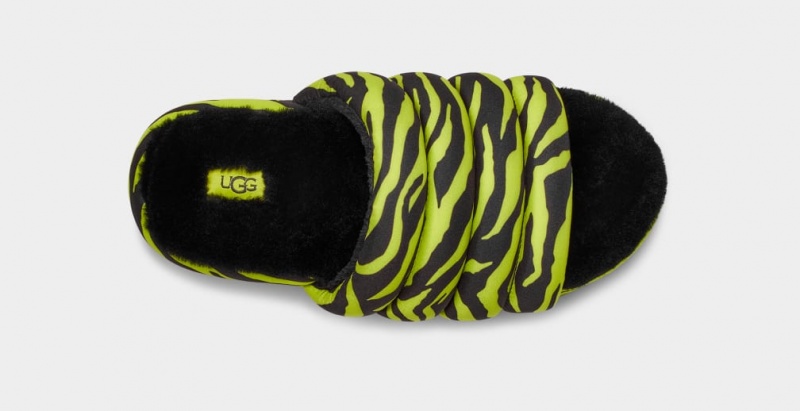 Ugg Maxi Badtofflor Tiger Print Sandaler Dam Ljusgröna | Sverige-03681