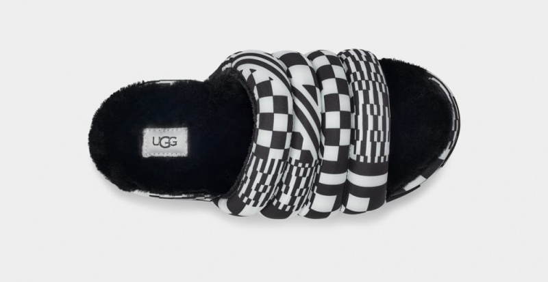 Ugg Maxi Checks Badtofflor Sandaler Dam Svarta Vita | Sverige-53467