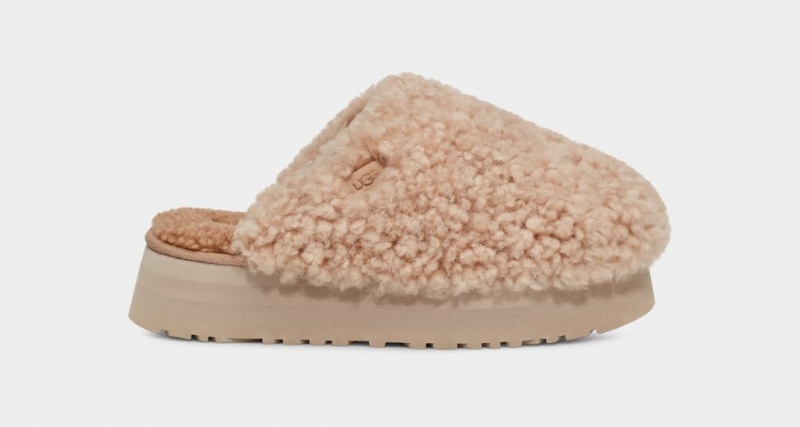 Ugg Maxi Curly Platform Tofflor Dam Bruna | Sverige-02567