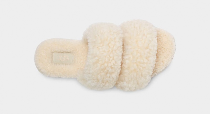 Ugg Maxi Curly Scuffetta Tofflor Dam Beige | Sverige-97856