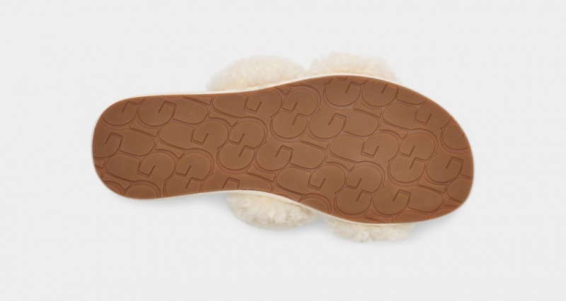 Ugg Maxi Curly Scuffetta Tofflor Dam Beige | Sverige-97856