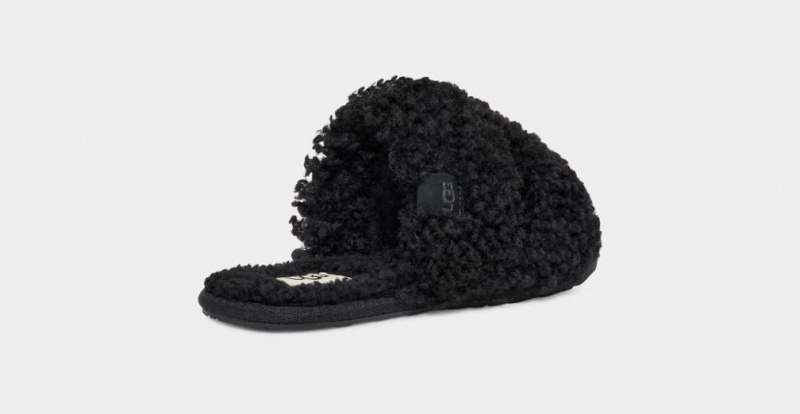 Ugg Maxi Curly Scuffetta Tofflor Dam Svarta | Sverige-39051