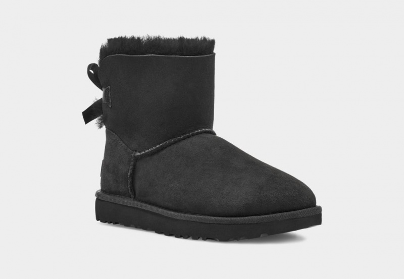 Ugg Mini Bailey Bow II Stövlar Dam Svarta | Sverige-80265