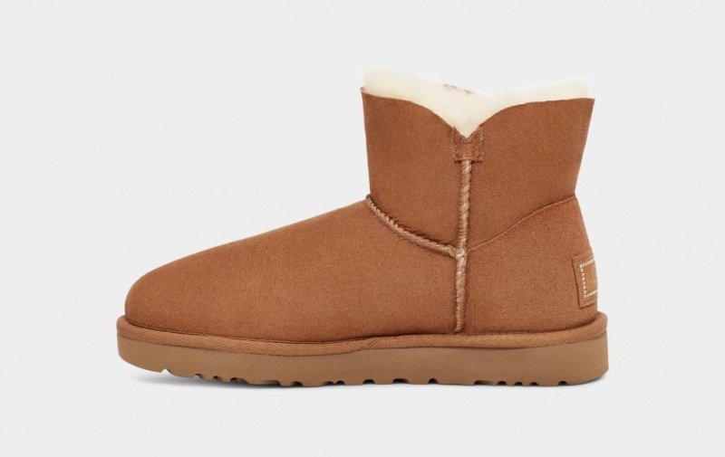 Ugg Mini Bailey Button Bling Stövlar Dam Bruna Guld | Sverige-72539