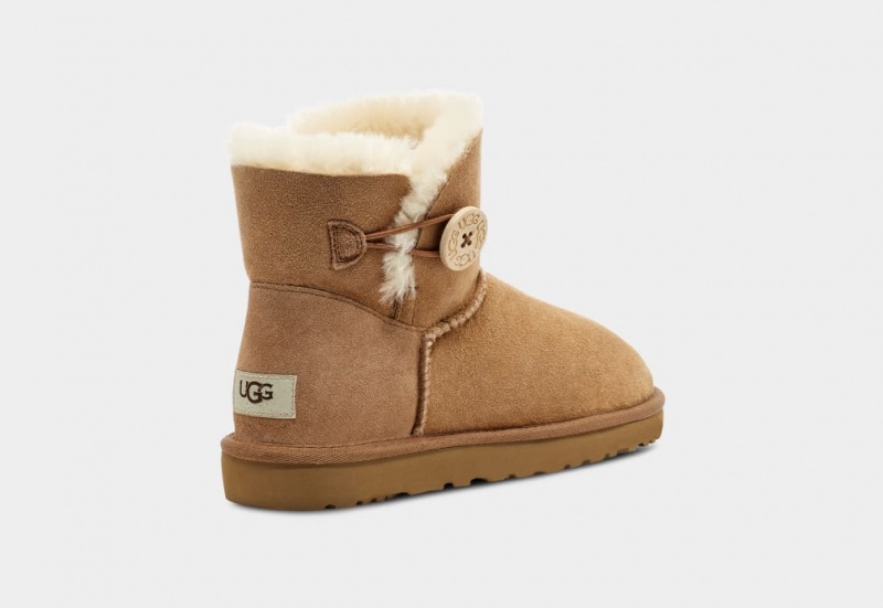 Ugg Mini Bailey Button II Stövlar Dam Bruna | Sverige-25098