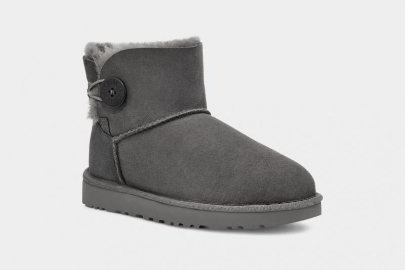 Ugg Mini Bailey Button II Stövlar Dam Grå | Sverige-57480