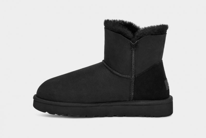 Ugg Mini Bailey Button II Stövlar Dam Svarta | Sverige-51360