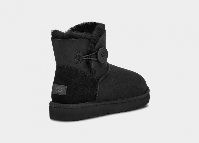 Ugg Mini Bailey Button II Stövlar Dam Svarta | Sverige-51360