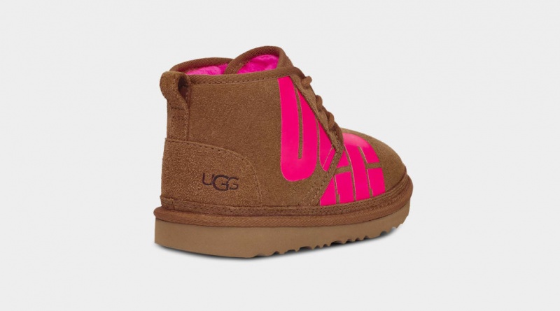 Ugg Neumel Broken Logo Stövlar Barn Bruna Rosa | Sverige-87654