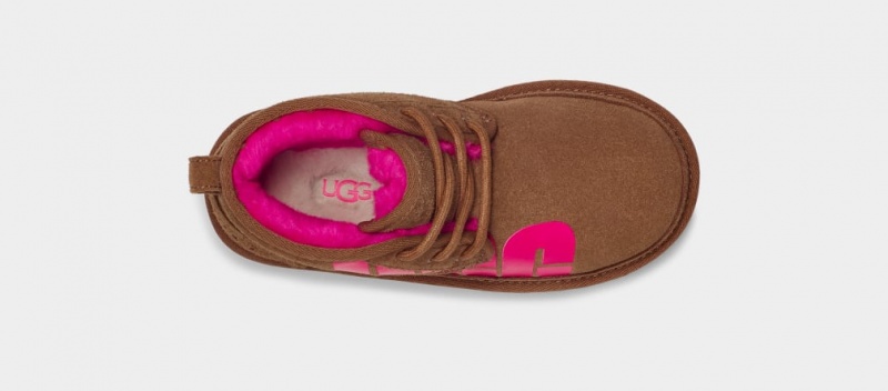 Ugg Neumel Broken Logo Stövlar Barn Bruna Rosa | Sverige-87654