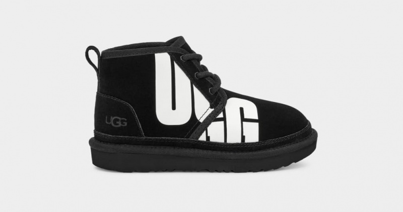 Ugg Neumel Broken Logo Stövlar Barn Svarta | Sverige-65719