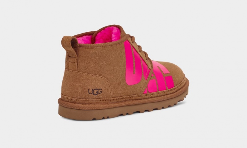 Ugg Neumel Broken Logo Stövlar Dam Bruna Rosa | Sverige-42015