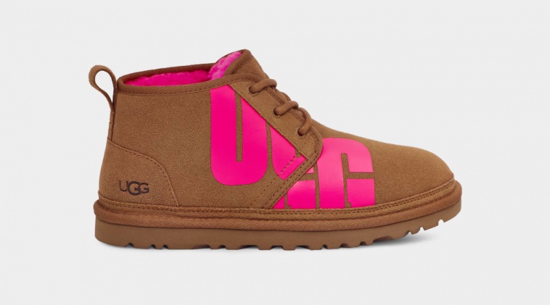 Ugg Neumel Broken Logo Stövlar Dam Bruna Rosa | Sverige-42015