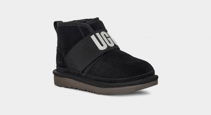 Ugg Neumel II Tryck Logo Stövlar Barn Svarta | Sverige-19784