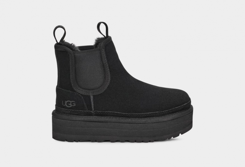 Ugg Neumel Platform Chelsea Stövlar Barn Svarta | Sverige-93768