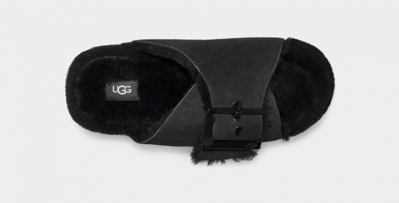 Ugg Outslide Spännen Badtofflor Tofflor Dam Svarta | Sverige-76823