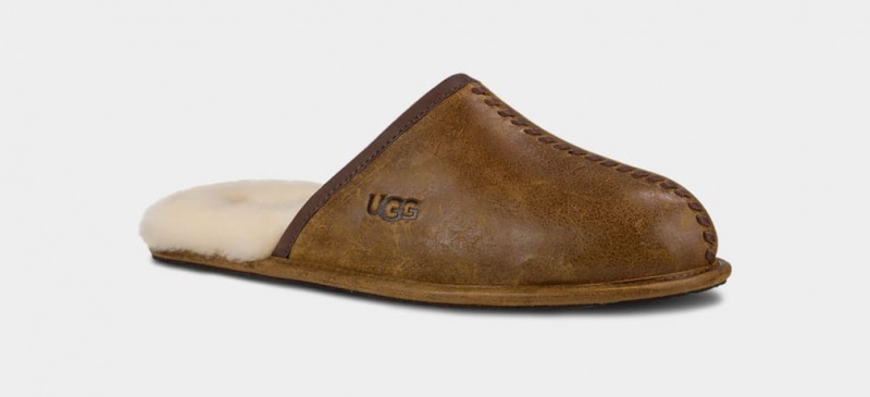 Ugg Scuff Deco Läder Tofflor Herr Bruna | Sverige-94318