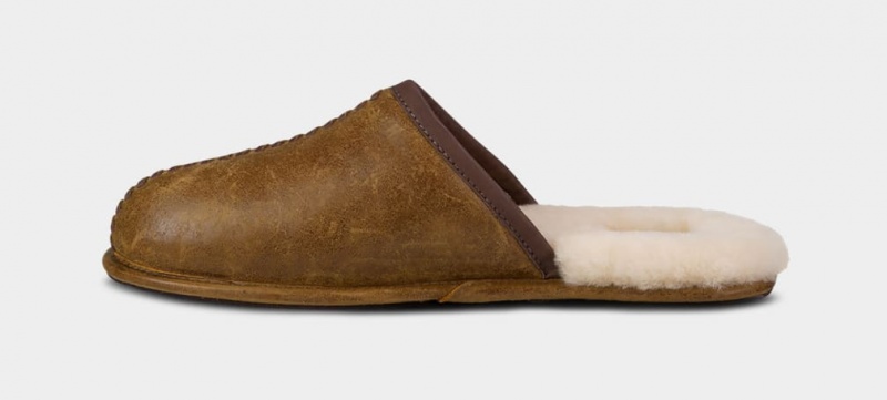 Ugg Scuff Deco Läder Tofflor Herr Bruna | Sverige-94318