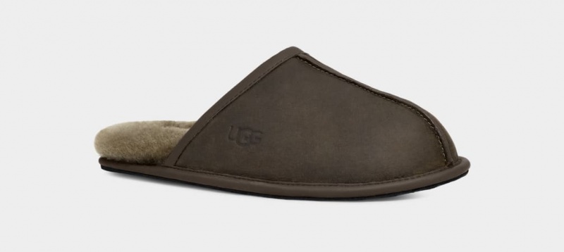 Ugg Scuff Läder Tofflor Herr Olivgröna | Sverige-78625