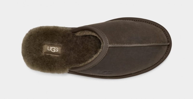 Ugg Scuff Läder Tofflor Herr Olivgröna | Sverige-78625