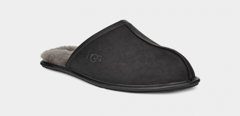 Ugg Scuff Läder Tofflor Herr Svarta | Sverige-37281