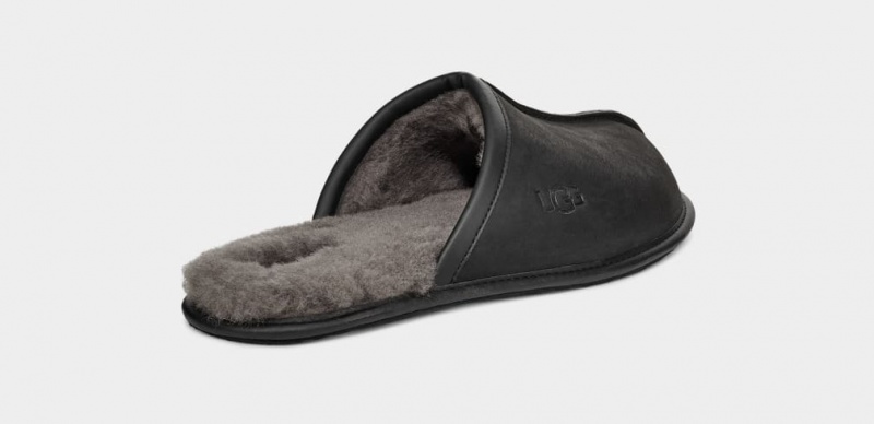 Ugg Scuff Läder Tofflor Herr Svarta | Sverige-37281