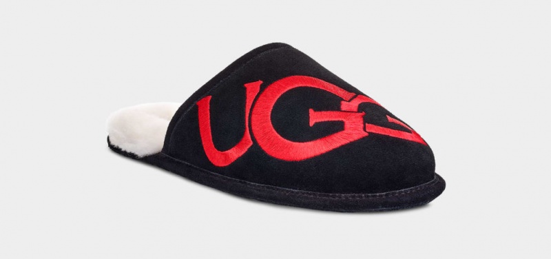 Ugg Scuff Logo Tofflor Herr Svarta | Sverige-05682