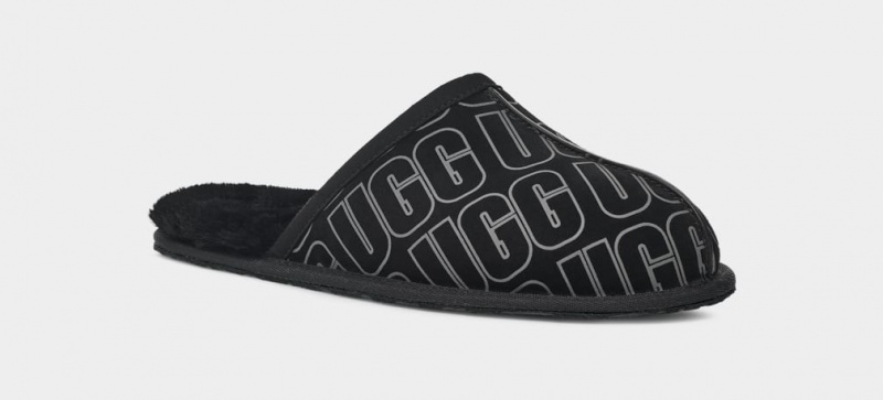 Ugg Scuff Ugg Tryck Tofflor Herr Svarta | Sverige-83067