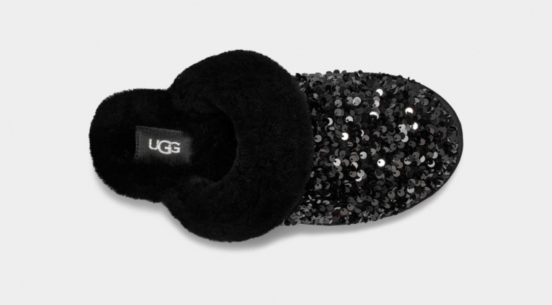 Ugg Scuffette II Tjock Sequin Tofflor Dam Svarta | Sverige-13290