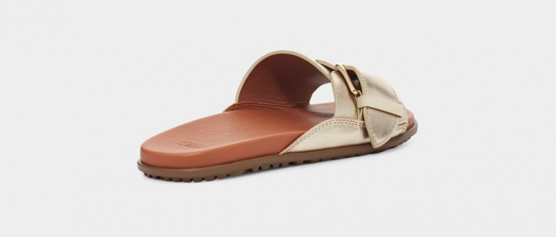 Ugg Solivan Spännen Badtofflor Sandaler Dam Guld Metal | Sverige-75241