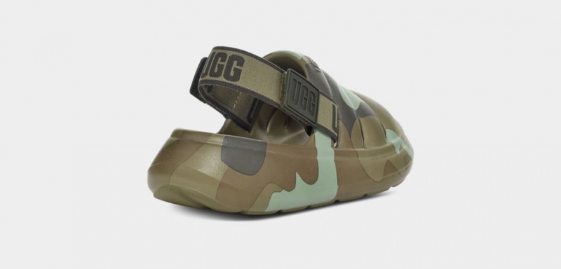 Ugg Sport Yeah Camopop Badtofflor Sandaler Barn Gröna | Sverige-07439