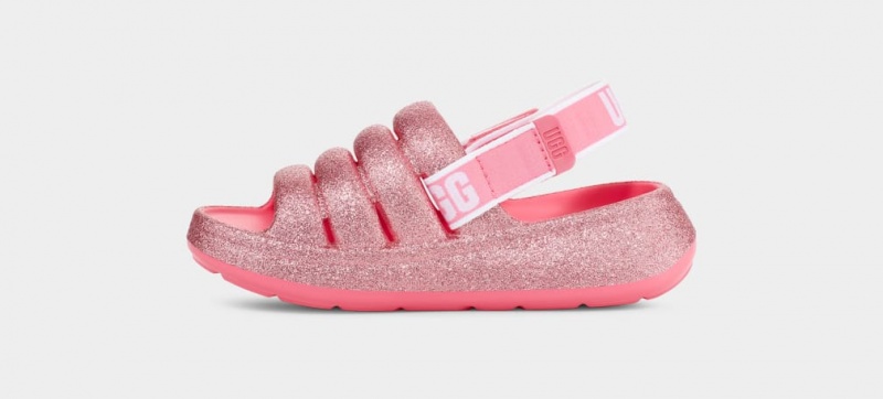 Ugg Sport Yeah Glitter Sandaler Barn Rosa | Sverige-95417