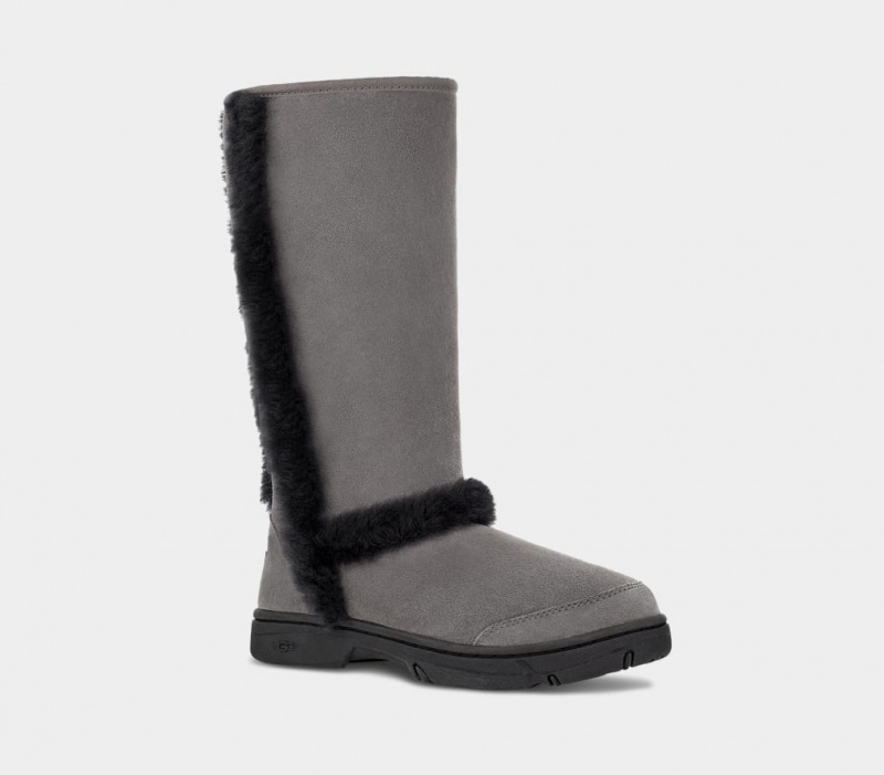 Ugg Sunburst Höga Stövlar Dam Grå Svarta | Sverige-96305