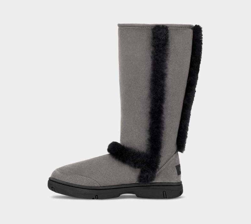 Ugg Sunburst Höga Stövlar Dam Grå Svarta | Sverige-96305