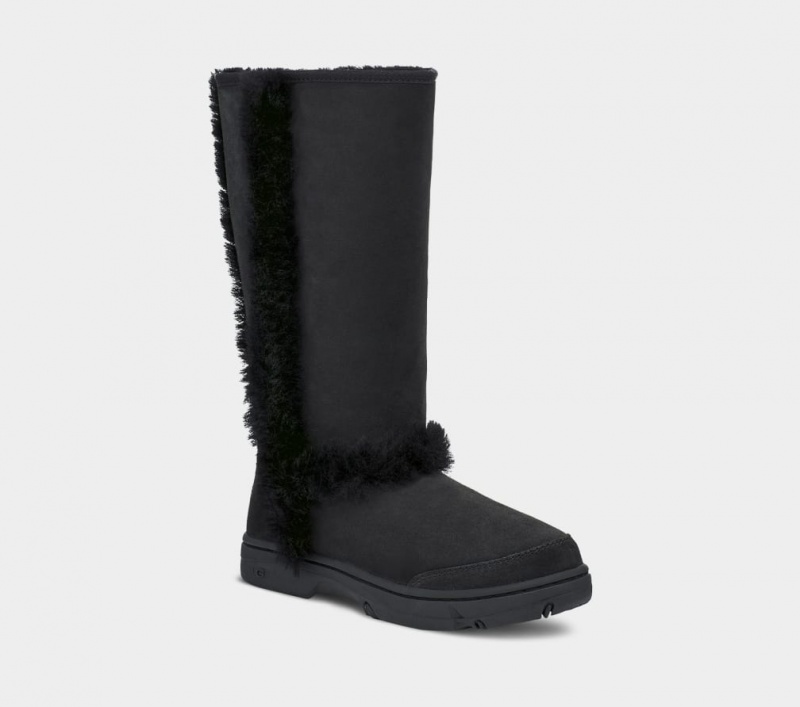 Ugg Sunburst Höga Stövlar Dam Svarta Svarta | Sverige-16285