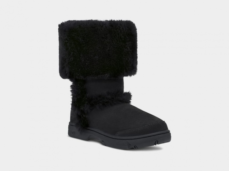 Ugg Sunburst Höga Stövlar Dam Svarta Svarta | Sverige-16285