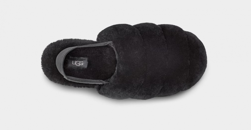 Ugg Super Fluff Tofflor Dam Svarta | Sverige-69134