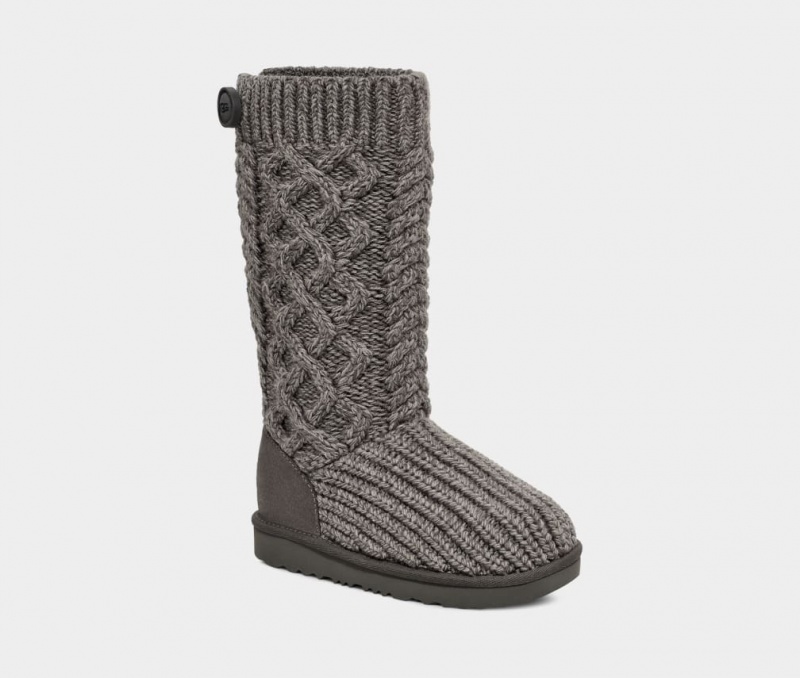 Ugg Toddler Classic Cardi Cabled Knit Stövlar Barn Grå | Sverige-17382