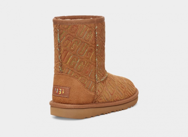 Ugg Toddler Classic II Tryck Stitch Stövlar Barn Bruna | Sverige-15873