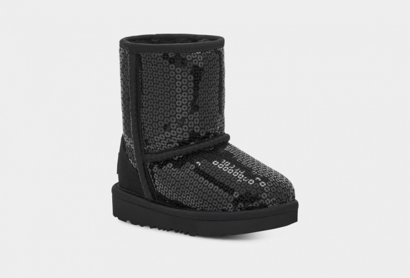 Ugg Toddler Classic Korta Tjock Sequin Stövlar Barn Svarta | Sverige-89312