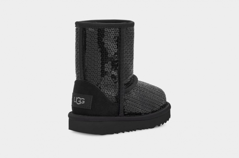 Ugg Toddler Classic Korta Tjock Sequin Stövlar Barn Svarta | Sverige-89312