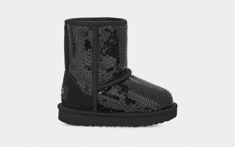 Ugg Toddler Classic Korta Tjock Sequin Stövlar Barn Svarta | Sverige-89312