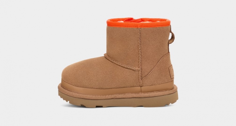 Ugg Toddler Classic Mini Dragkedja Tape Logo Stövlar Barn Bruna | Sverige-41960