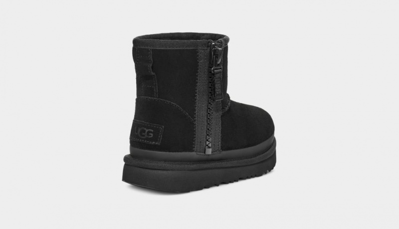 Ugg Toddler Classic Mini Dragkedja Tape Logo Stövlar Barn Svarta | Sverige-38794