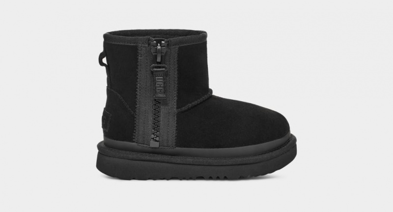 Ugg Toddler Classic Mini Dragkedja Tape Logo Stövlar Barn Svarta | Sverige-38794