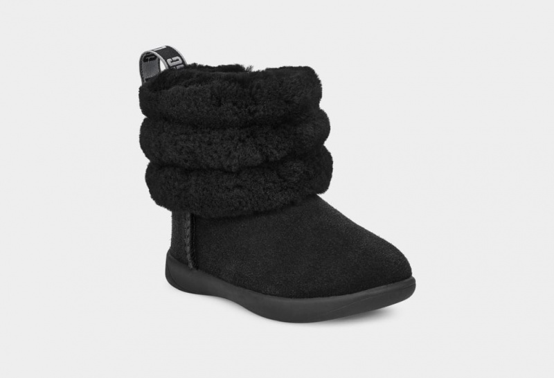 Ugg Toddler Mini Quiltad Fluff Ankle Stövlar Barn Svarta | Sverige-23947