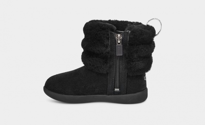 Ugg Toddler Mini Quiltad Fluff Ankle Stövlar Barn Svarta | Sverige-23947