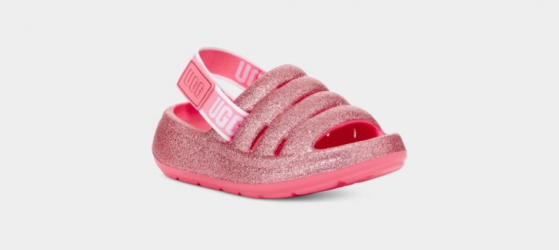 Ugg Toddler Sport Yeah Glitter Badtofflor Tofflor Barn Rosa | Sverige-93208